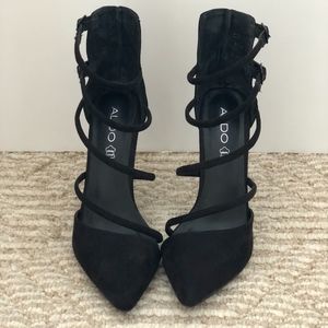 ALDO Black Suede Strappy Pumps